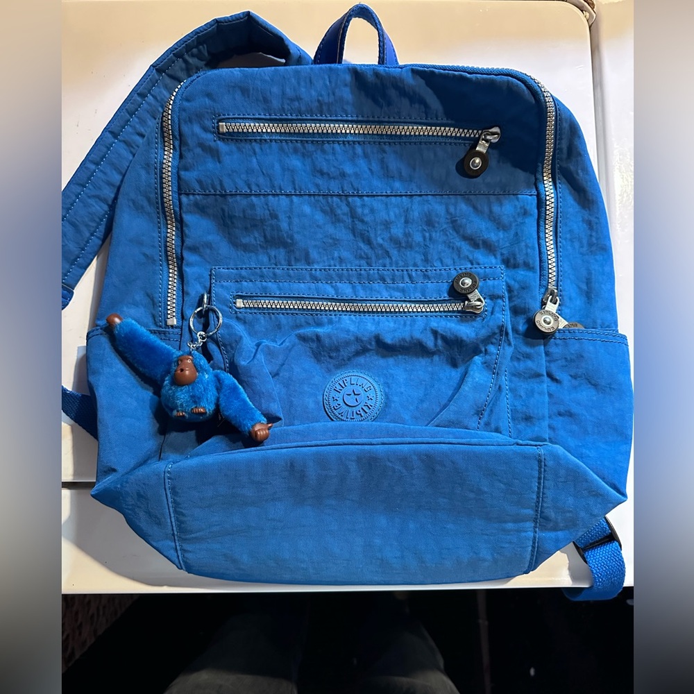 Kipling -Blue Backpack With Keychain - image 1